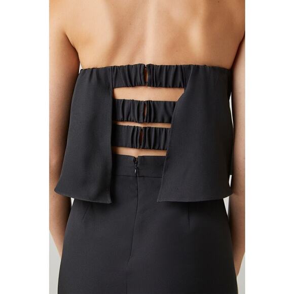 NEW NWT Francesca’s Luciana Strapless Elastic Back Wide Leg Jumpsuit Black XL - Picture 4 of 13